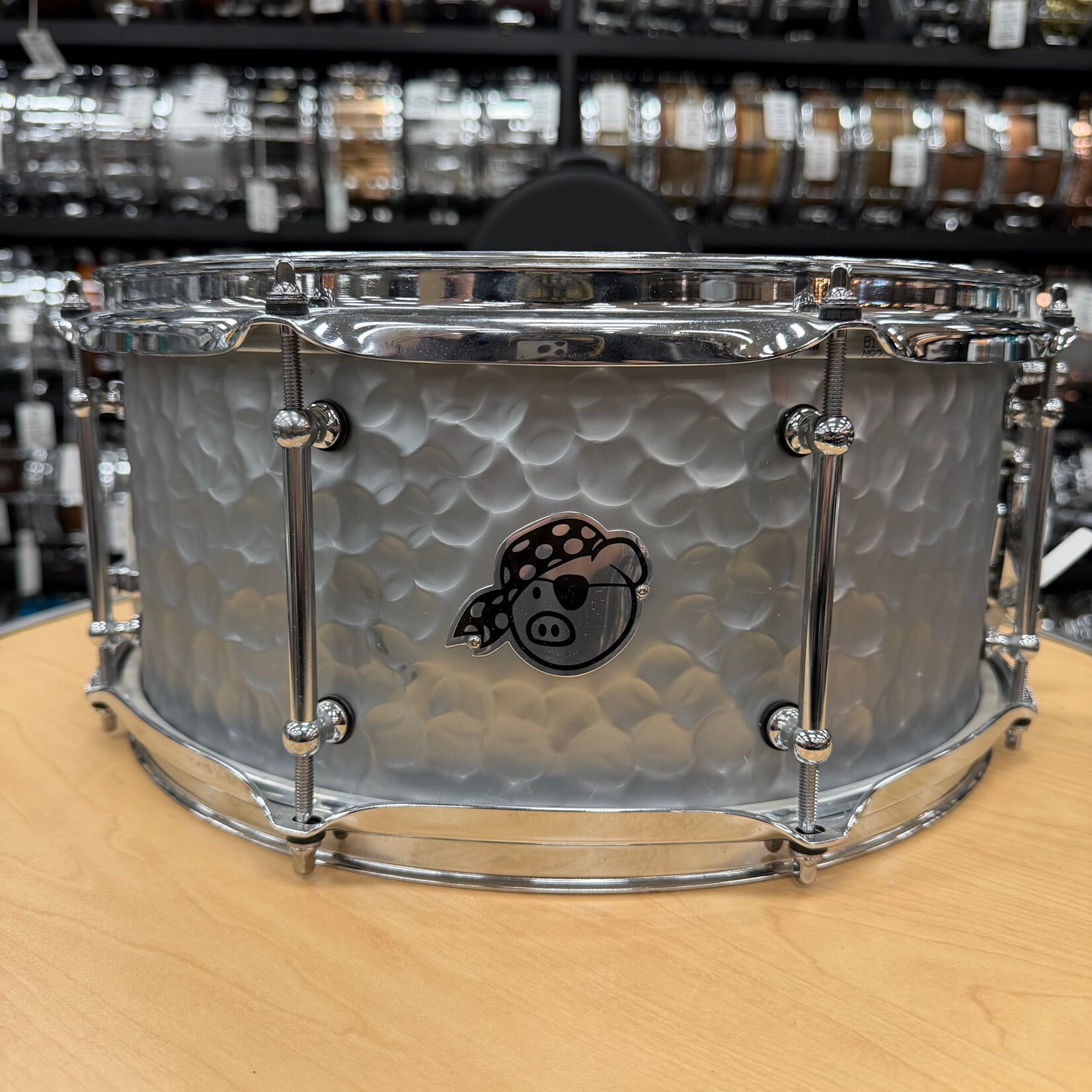 Pork Pie Pre-Owned Pork Pie 6.5x14" "El Diablo" Hammered Steel Snare Drum