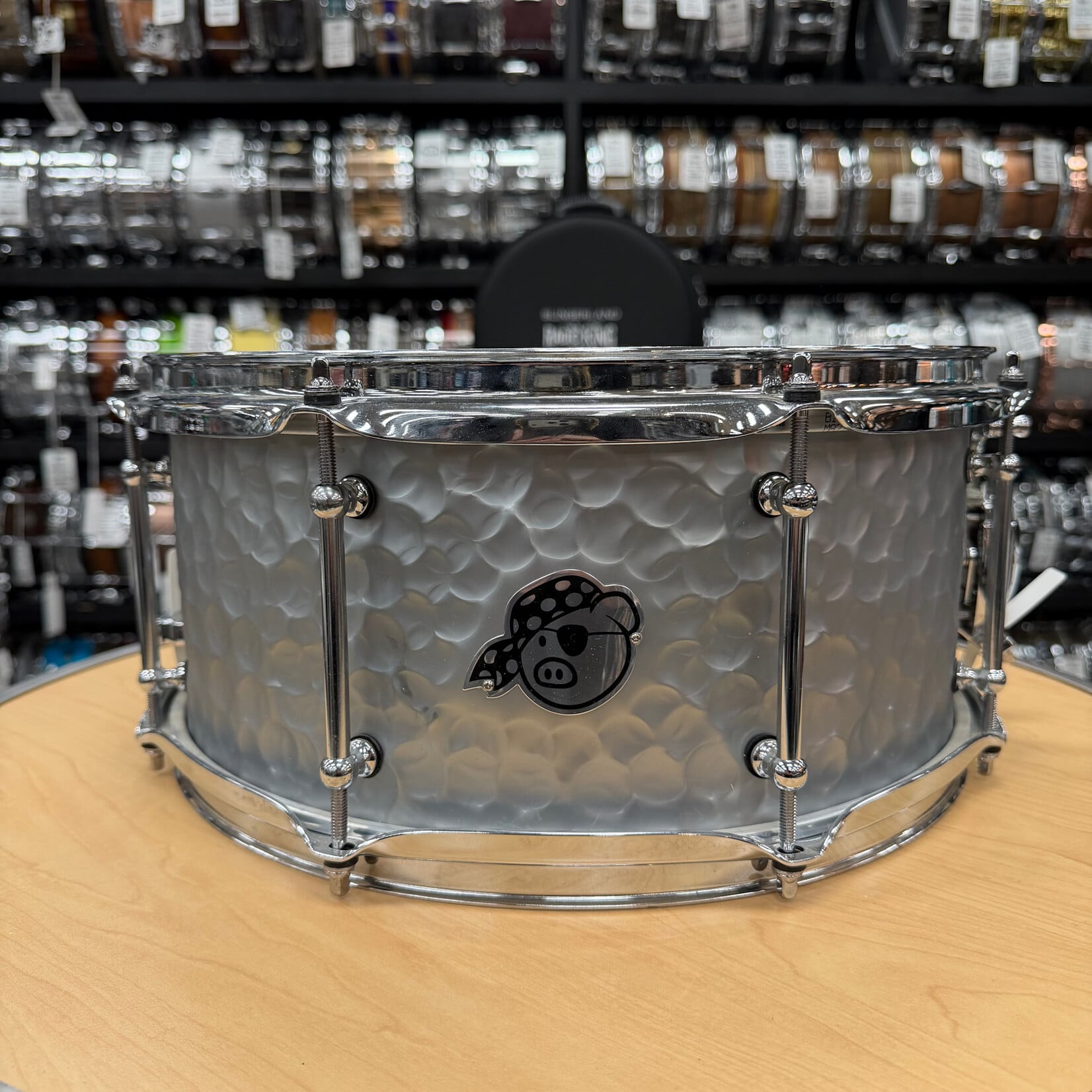 Pork Pie Pre-Owned Pork Pie 6.5x14" "El Diablo" Hammered Steel Snare Drum