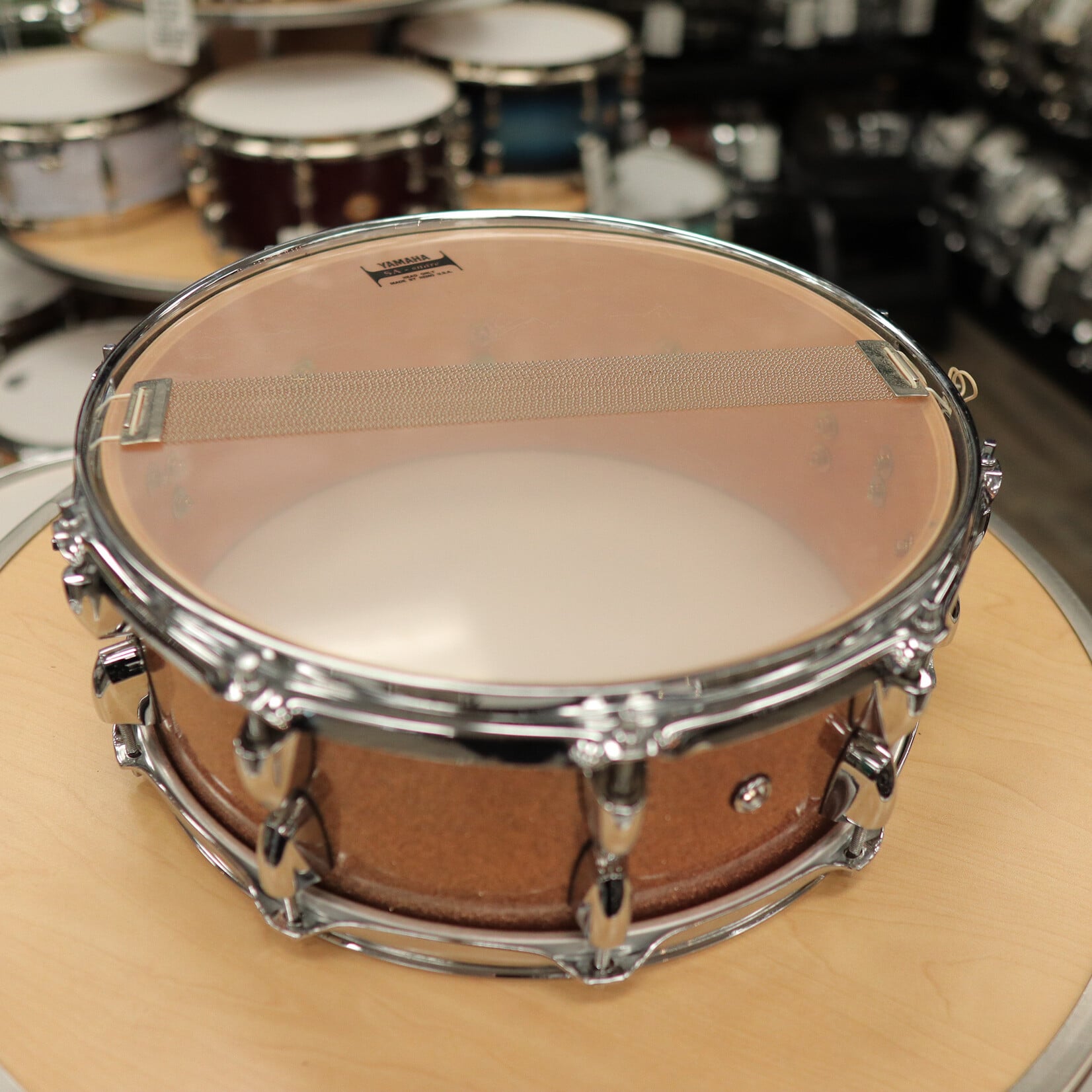 YAMAHA Pre-Owned MIJ Yamaha Maple Custom Absolute 5.5x14" Snare Drum (Pink Champagne)
