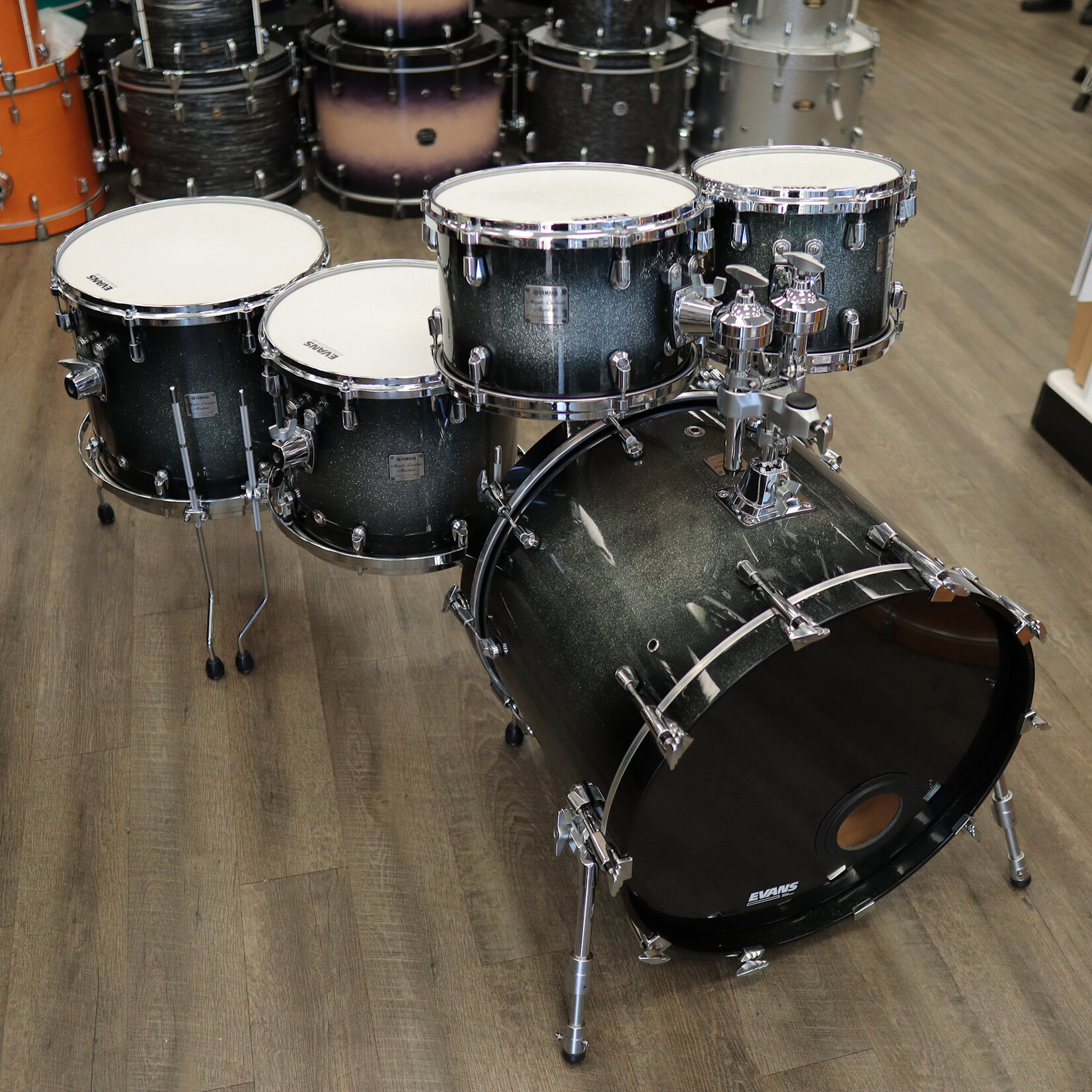 YAMAHA Pre-Owned Yamaha Maple Custom Absolute 5-PC Shell Pack 10/12/14/16/22 (Black Sparkle Sunburst)