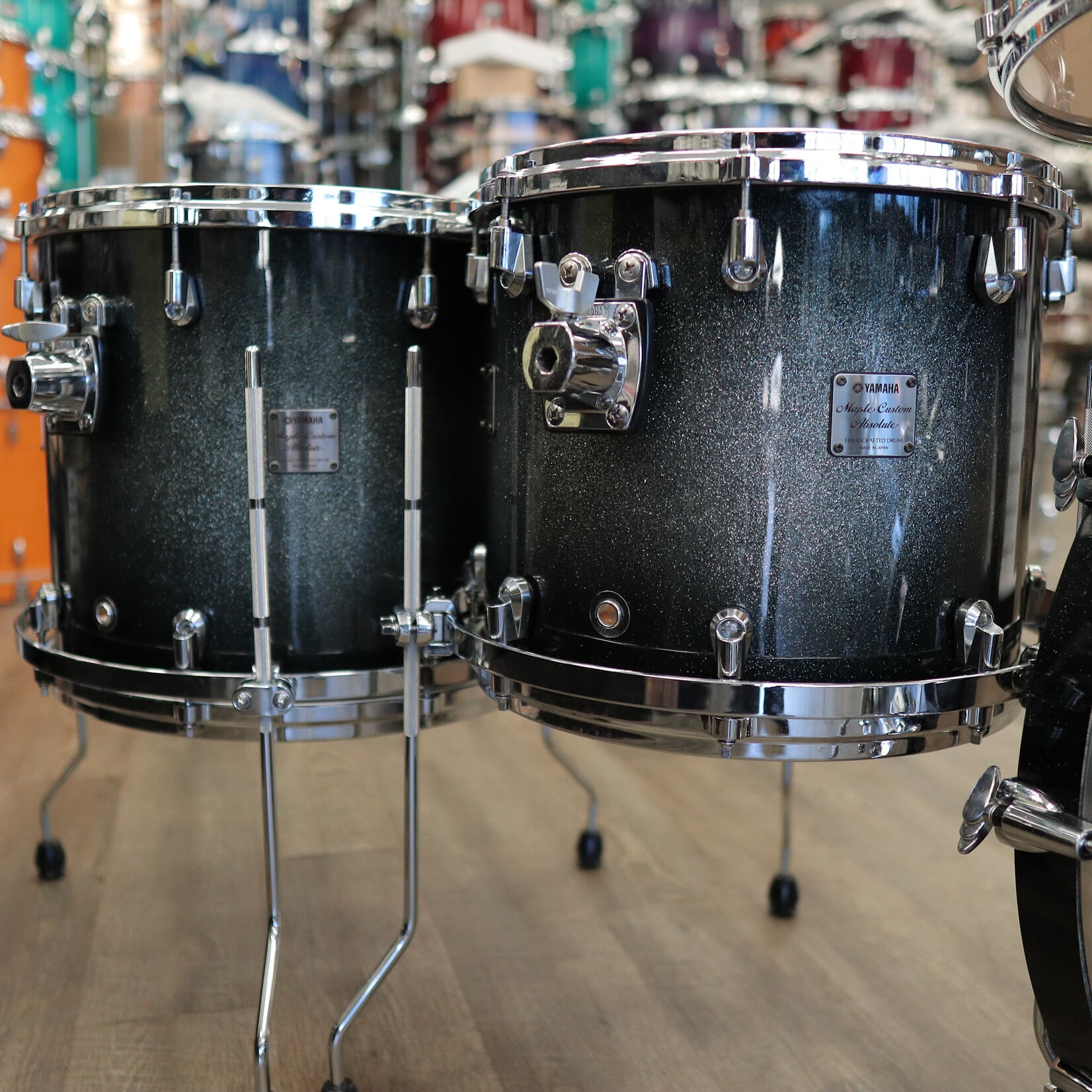 YAMAHA Pre-Owned Yamaha Maple Custom Absolute 5-PC Shell Pack 10/12/14/16/22 (Black Sparkle Sunburst)