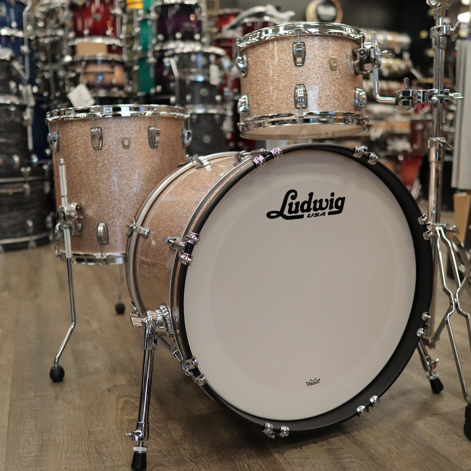 Ludwig Ludwig Classic Maple Downbeat 3-PC Shell Pack 12/14/20 (Champagne Sparkle)