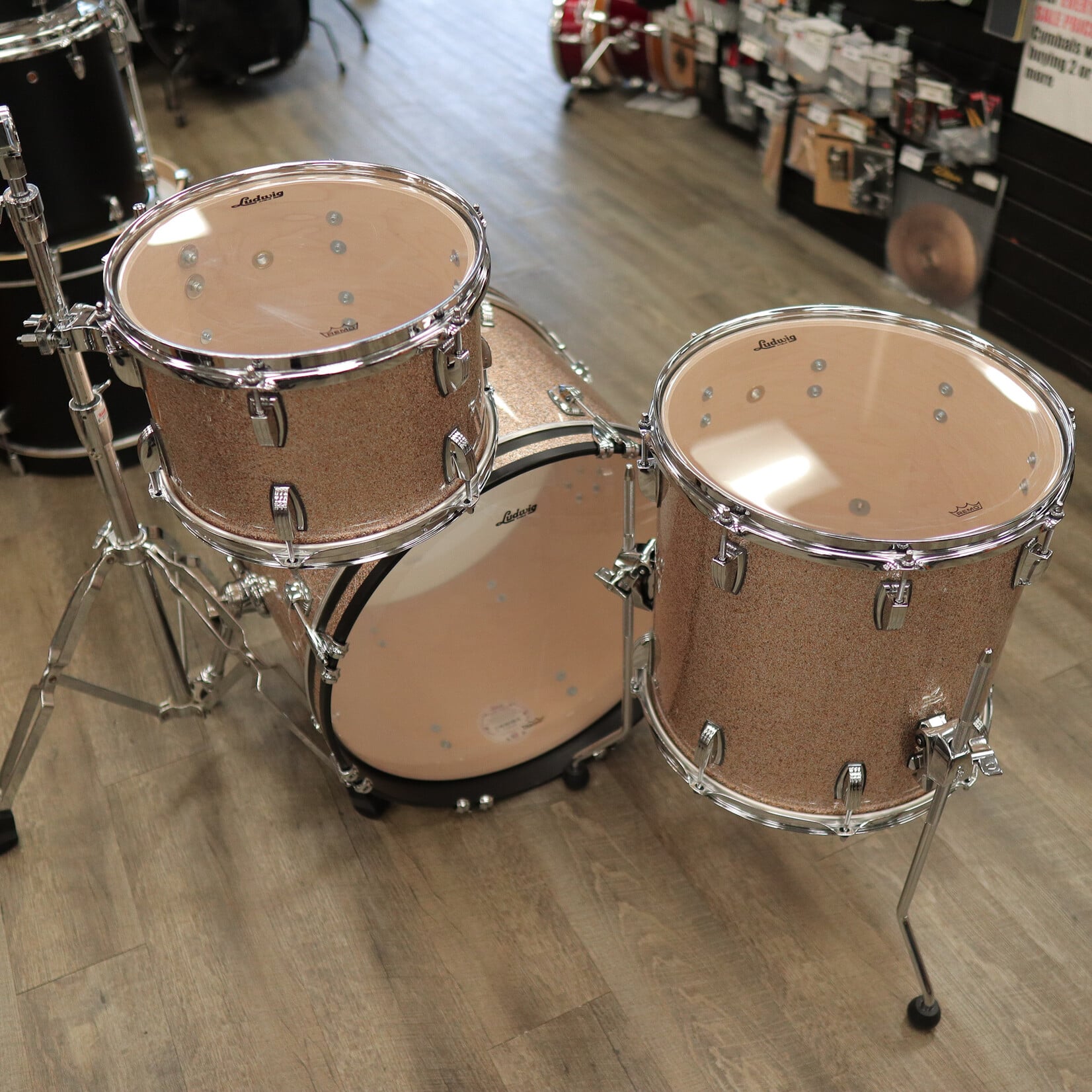 Ludwig Ludwig Classic Maple Downbeat 3-PC Shell Pack 12/14/20 (Champagne Sparkle)
