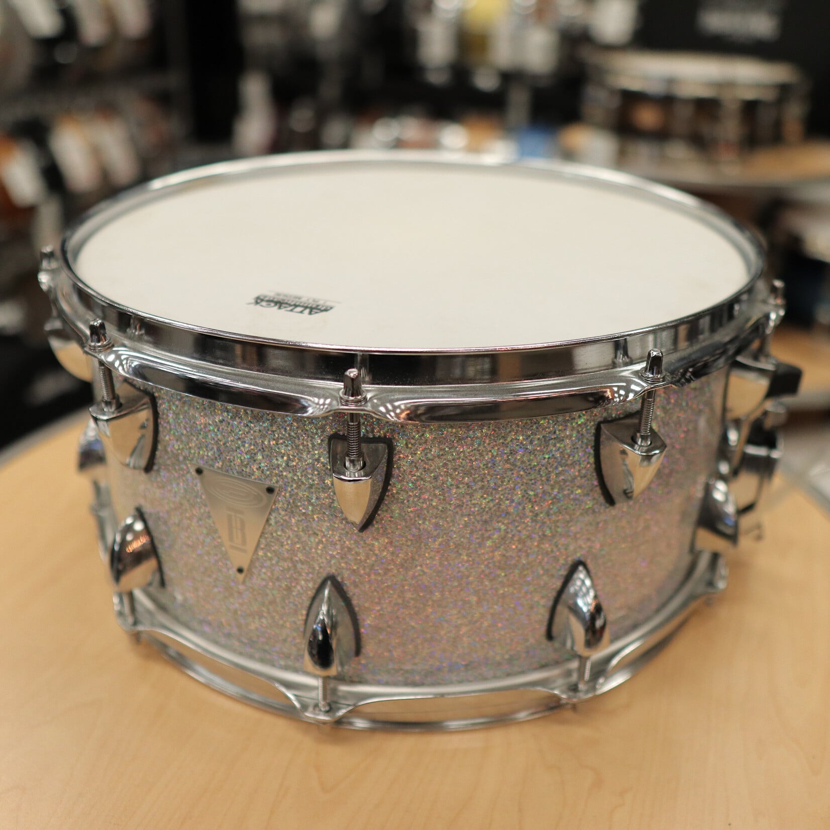 OCDP Pre-Owned OCDP Travis Barker Cherry 7x14" Snare Drum (Multi-Hollow flake Sparkle)