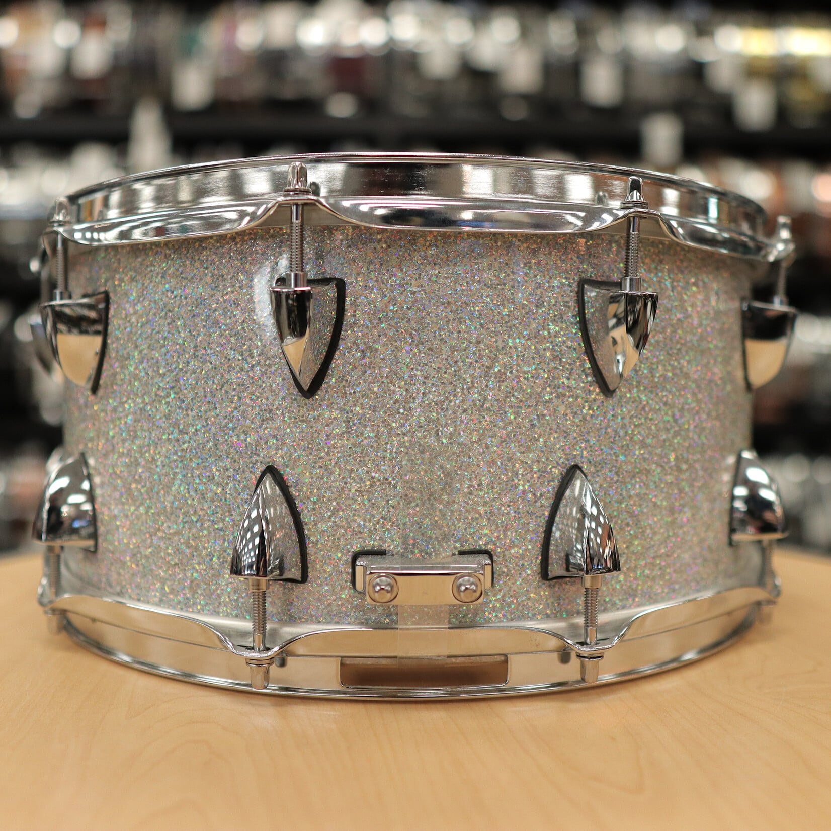 OCDP Pre-Owned OCDP Travis Barker Cherry 7x14" Snare Drum (Multi-Hollow flake Sparkle)