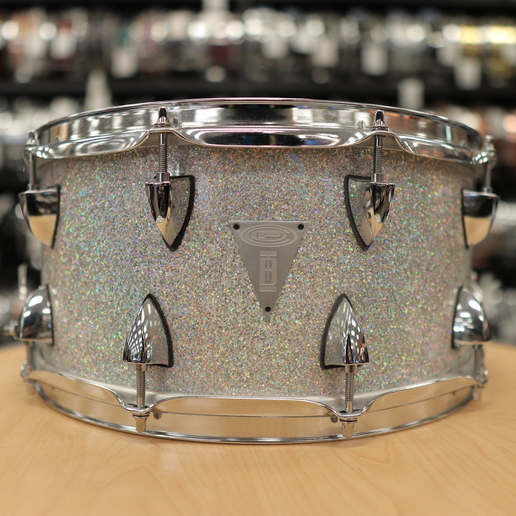 OCDP Pre-Owned OCDP Travis Barker Cherry 7x14" Snare Drum (Multi-Hollow flake Sparkle)