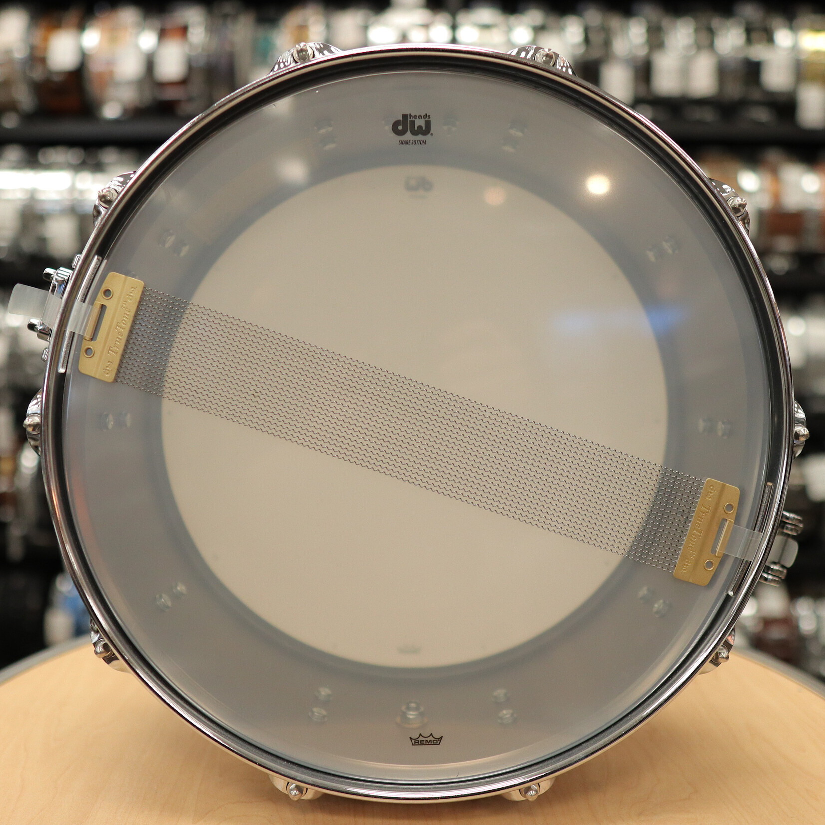 DW Pre-Owned DW Collector's Series Satin Black Nickel Over Brass 6.5x14 Snare Drum w/Chrome Hardware