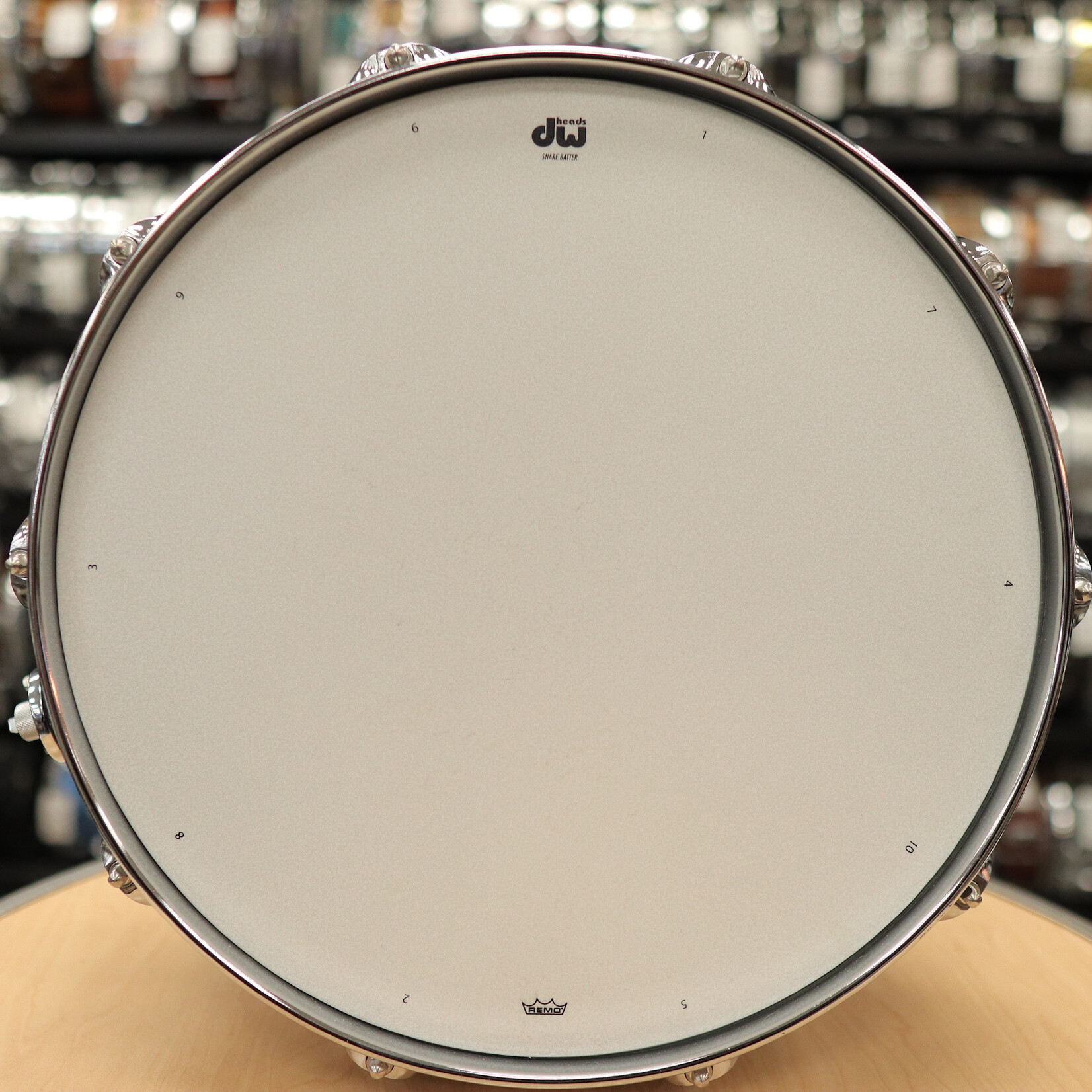 DW Pre-Owned DW Collector's Series Satin Black Nickel Over Brass 6.5x14 Snare Drum w/Chrome Hardware