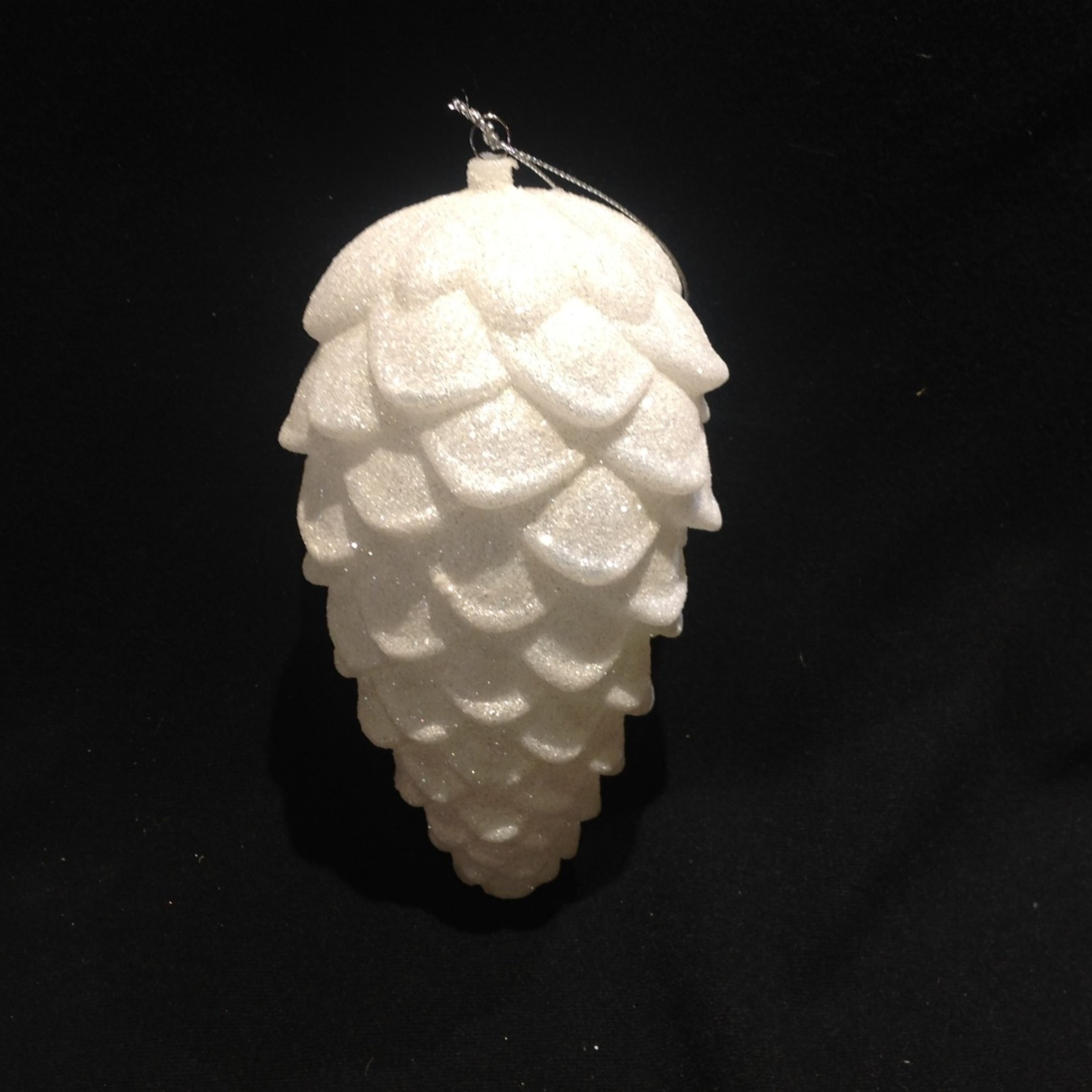 **White Glitter Pine Cone