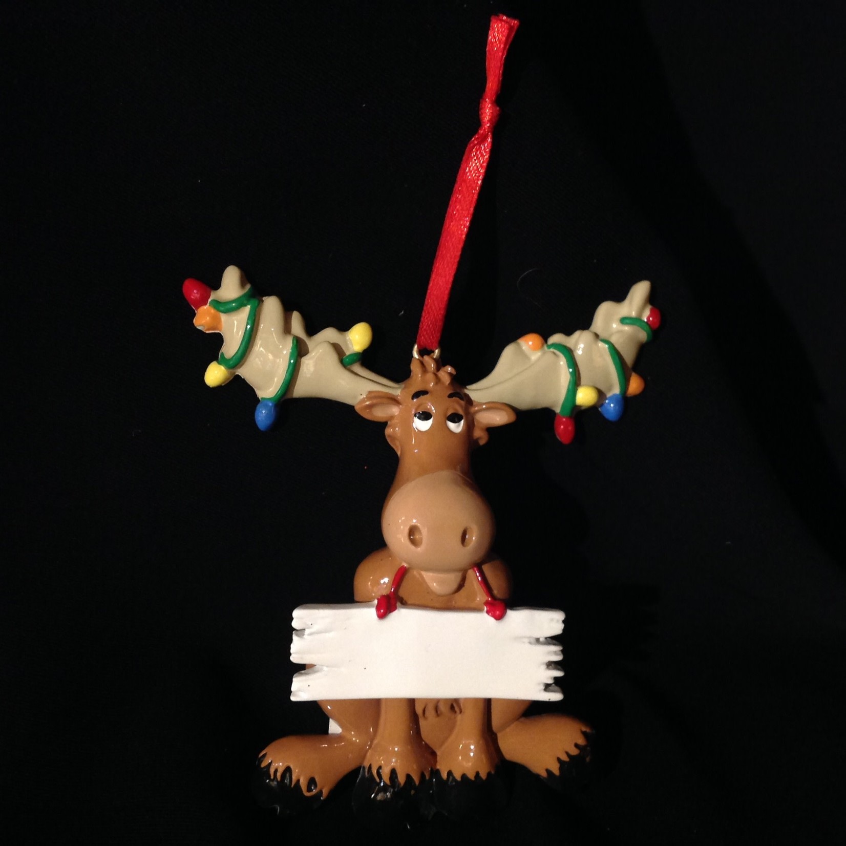 Christmas Moose w/Sign Orn