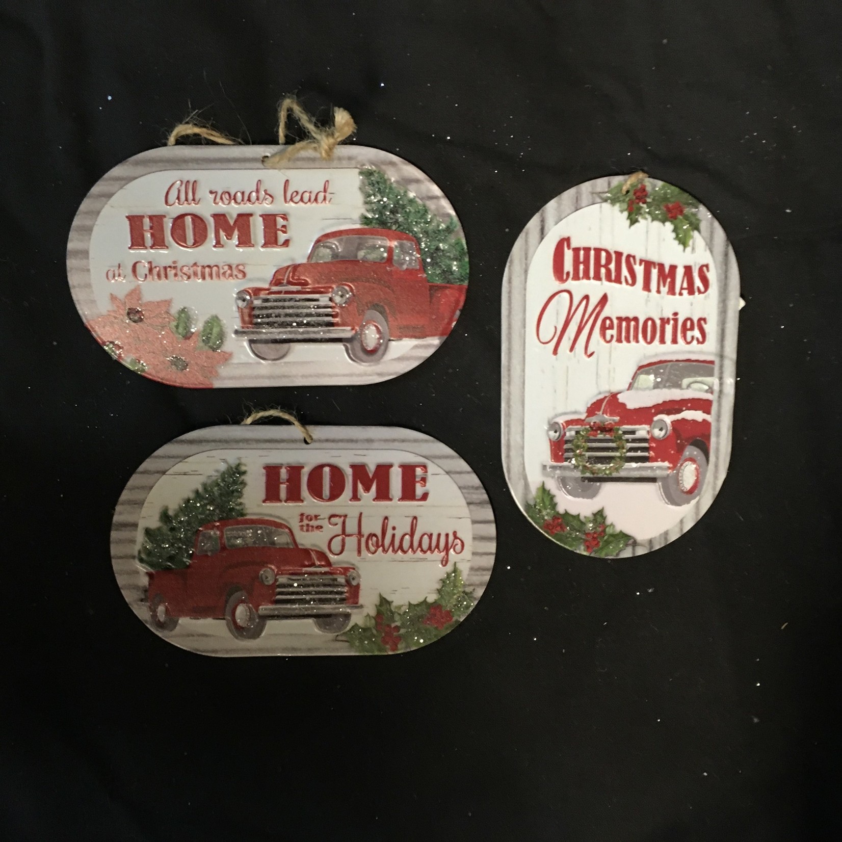 **Metal Red Truck w/Saying 3A (2A)