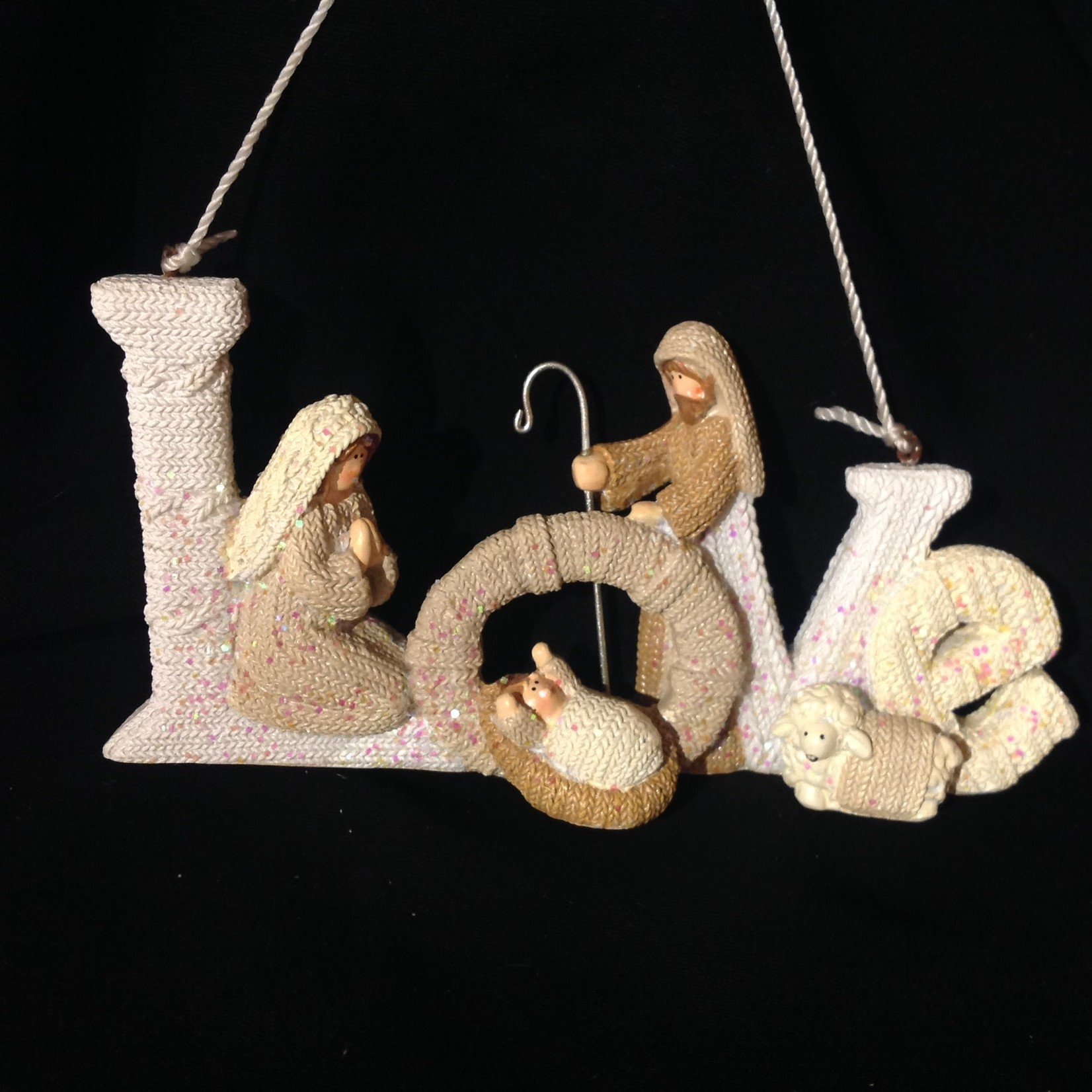 6" Knit Look Love Ornament