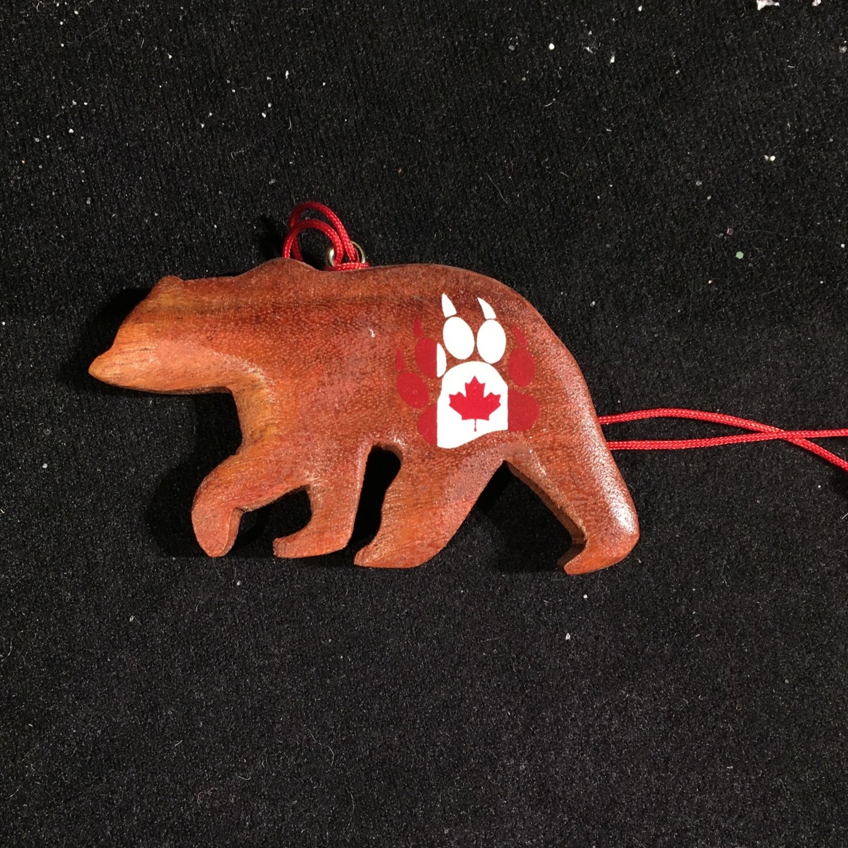 **Bear w/Canada Paw Print Ornament