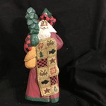 12" Lodge Comfort Quilt Carved Santa