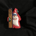 6" Carved Snowboarder Santa