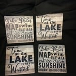 Lake Rules Stoneware Coasters (4 pk)