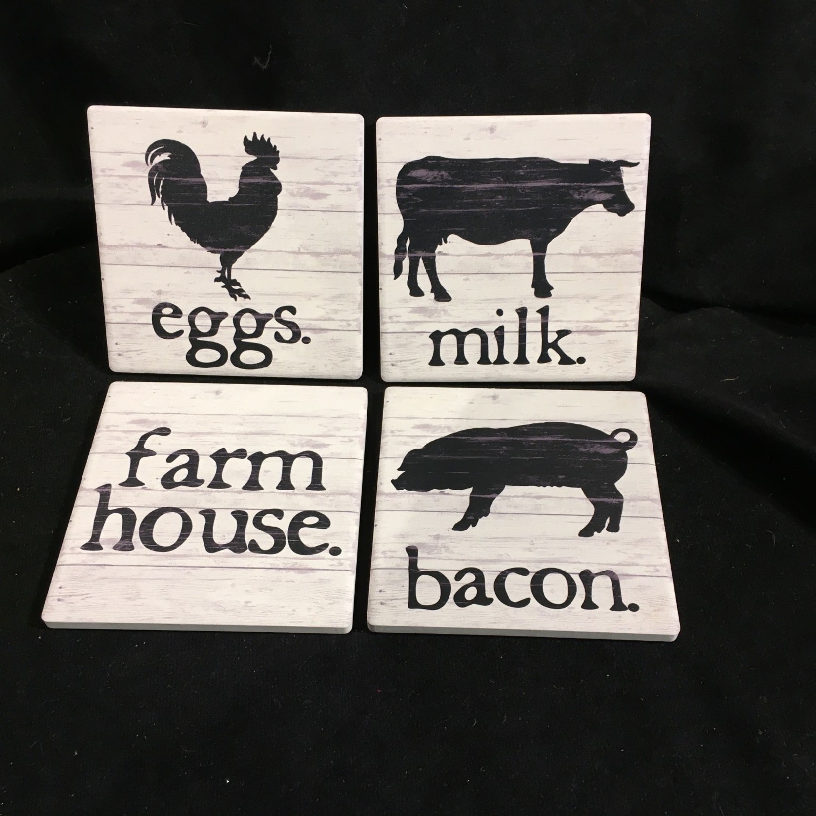 Farmhouse Stoneware Coasters (4 pk)