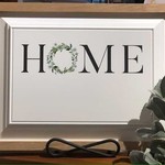 Framed Home Sign 16.5x12.5"