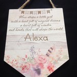 Hanging Sign - White Floral 8.5x11"