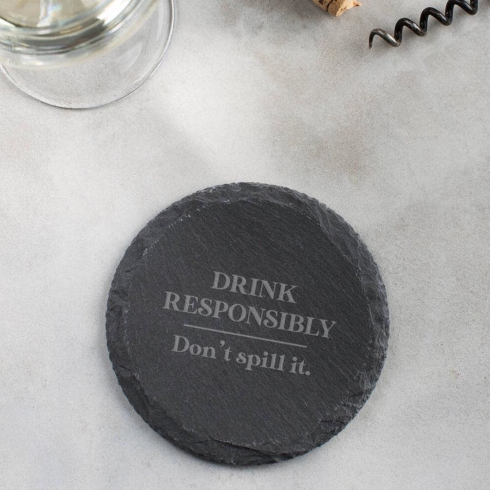 Round Slate Coasters (Set of 4)