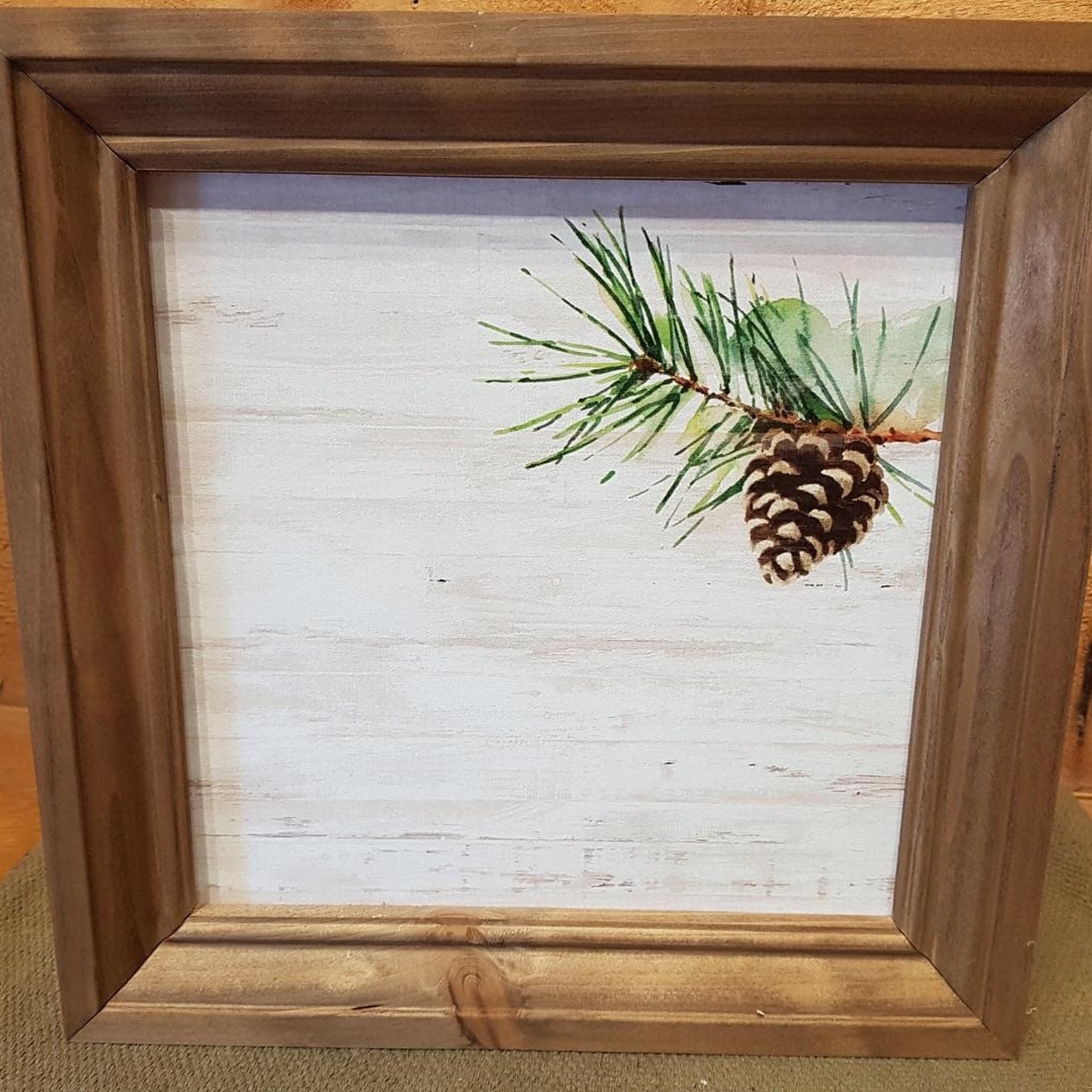 Framed Pine Cone Sign