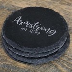 Round Slate Coasters (Set of 4)