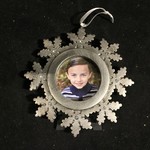 Pewter Look Snowflake Photo Frame Orn
