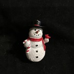 Snowman Orn w/Candy Cane & Cardinal
