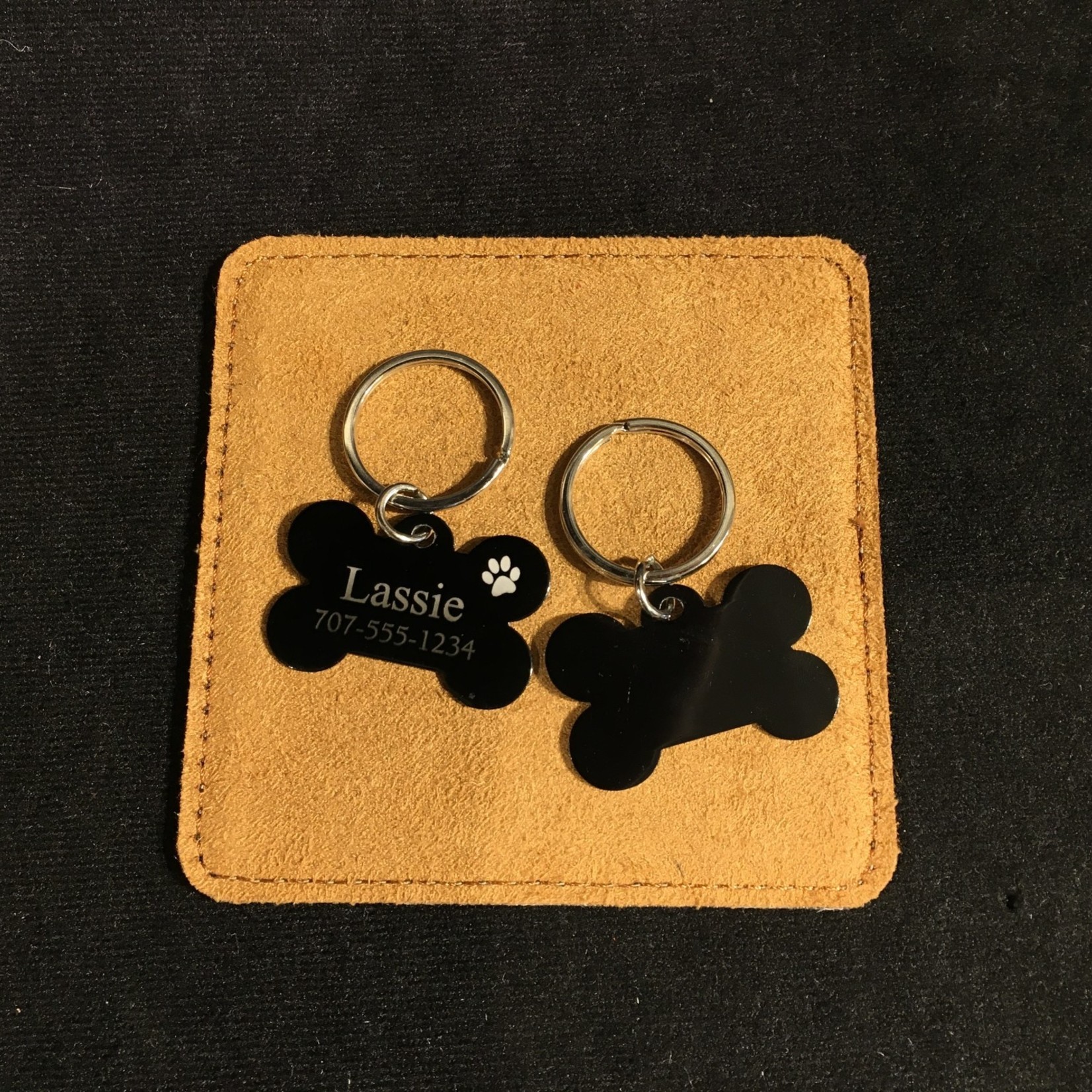 Dog Bone ID Tag - Black