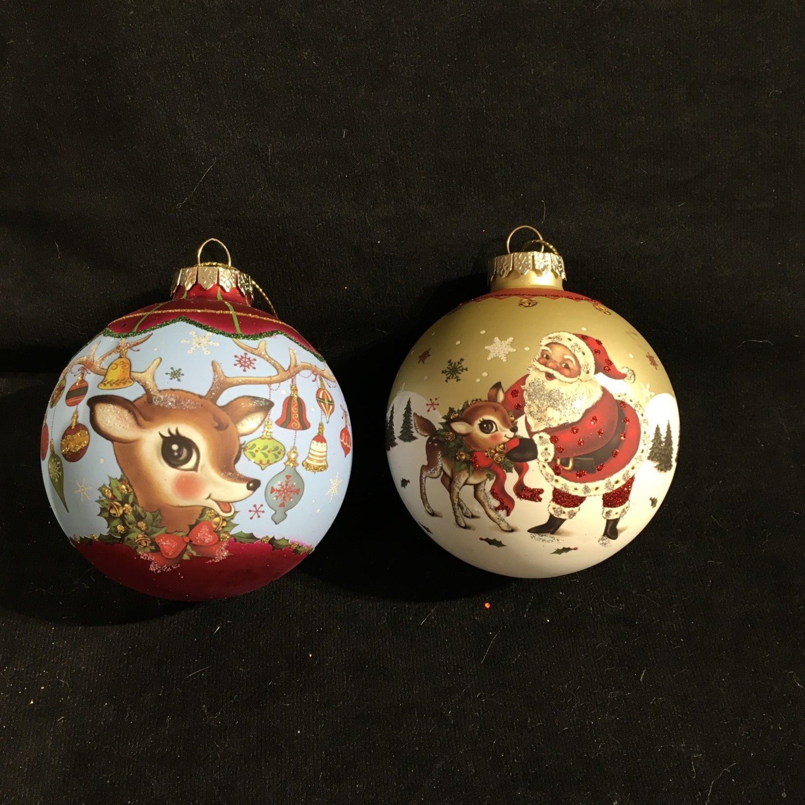 Glass Santa/Deer Balls 2 (Deer only)