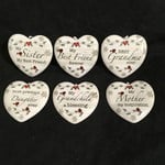**3.5” Porcelain Heart w/Sentiment Orn. 6A (5A)