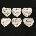 * 3.5” Porcelain Heart w/Sentiment Orn. 6A