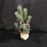 **11” Small Glitter Pine Tree w/Cones