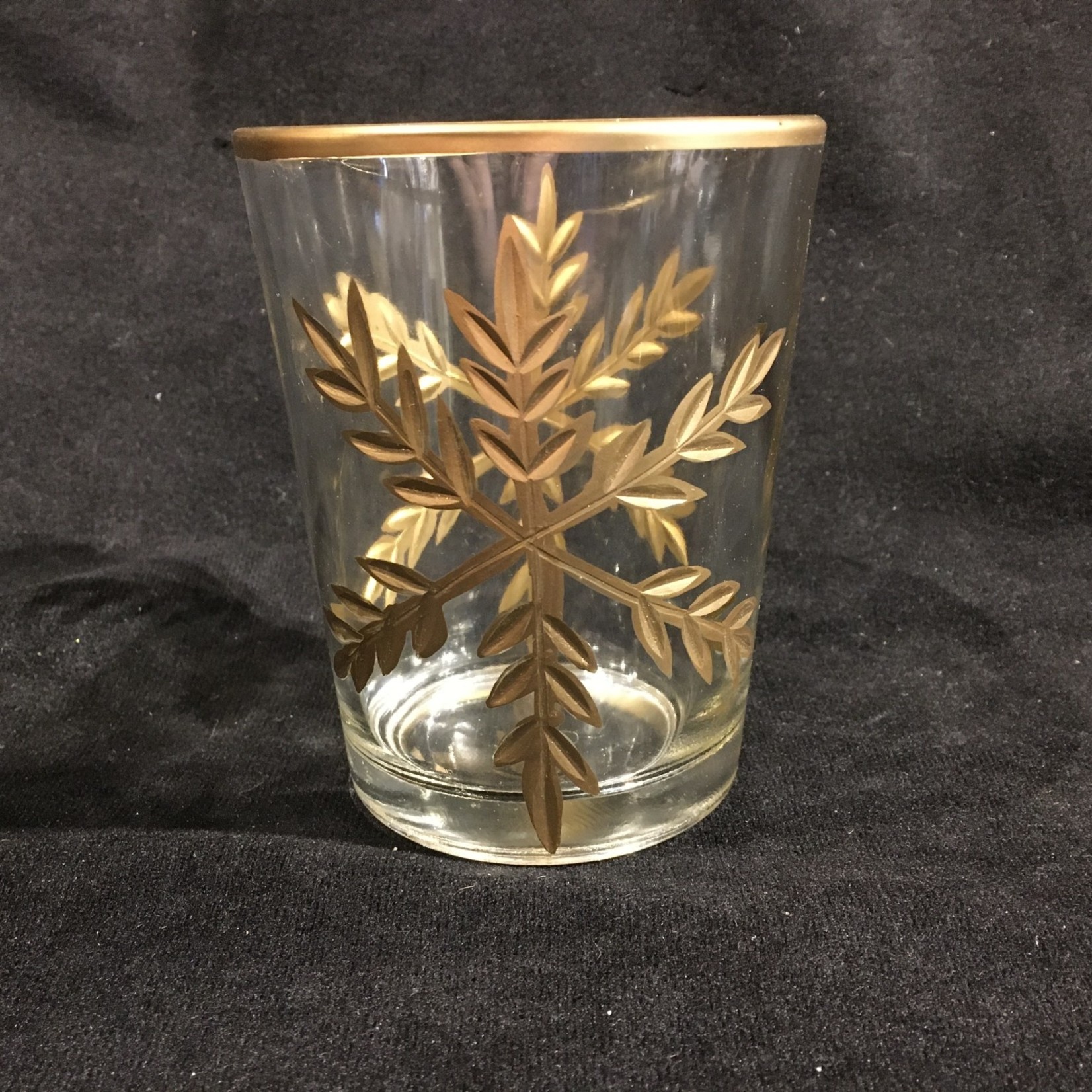 4.5” Gold Snowflake Tall Tealight Holder (no box)