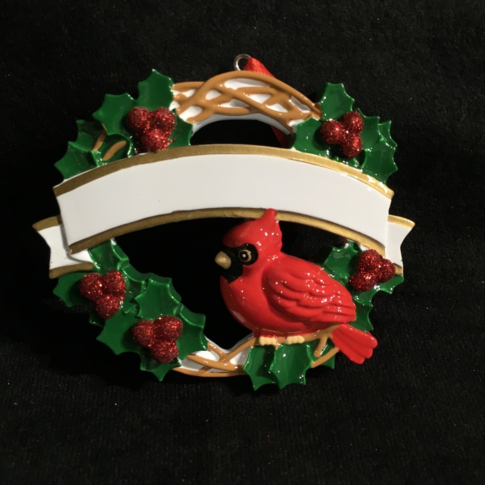 **Pers Cardinal w/Wreath Orn.