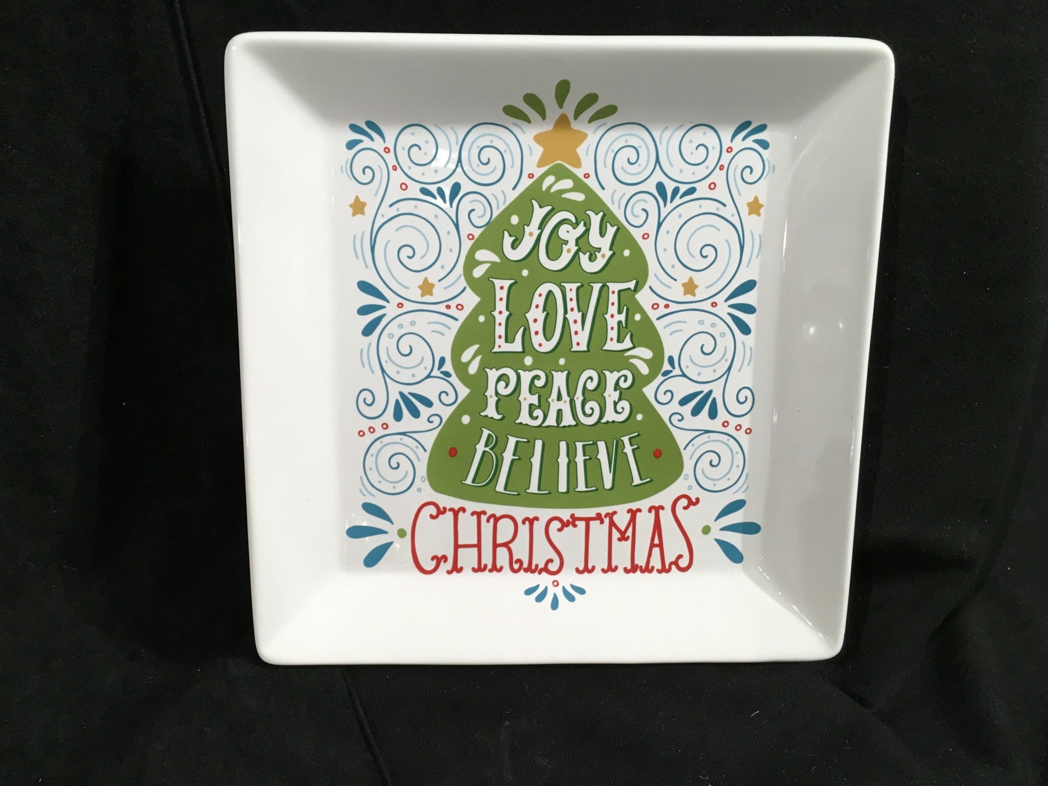 Square Christmas Serving Plate (8x8”) Christmas Tyme