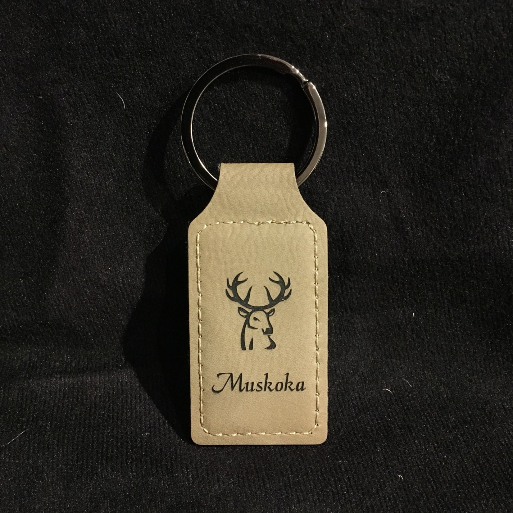 Faux Leather Keychain - Tan