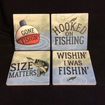 **Fishing Stoneware Coasters (4 p)