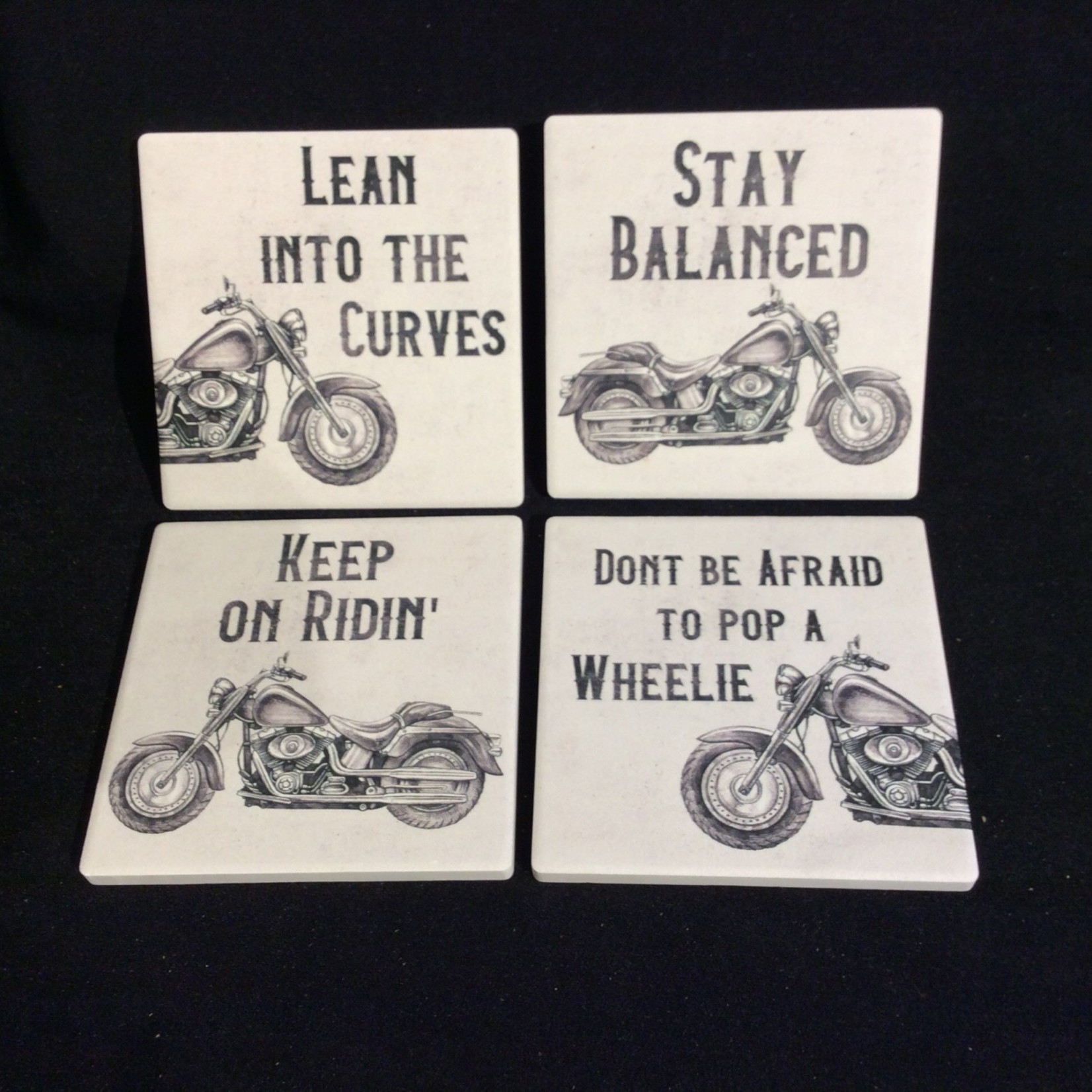 Motorcycle Stoneware Coasters (4 pk)