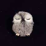 **2.5" Grey Sleepy Owl Orn