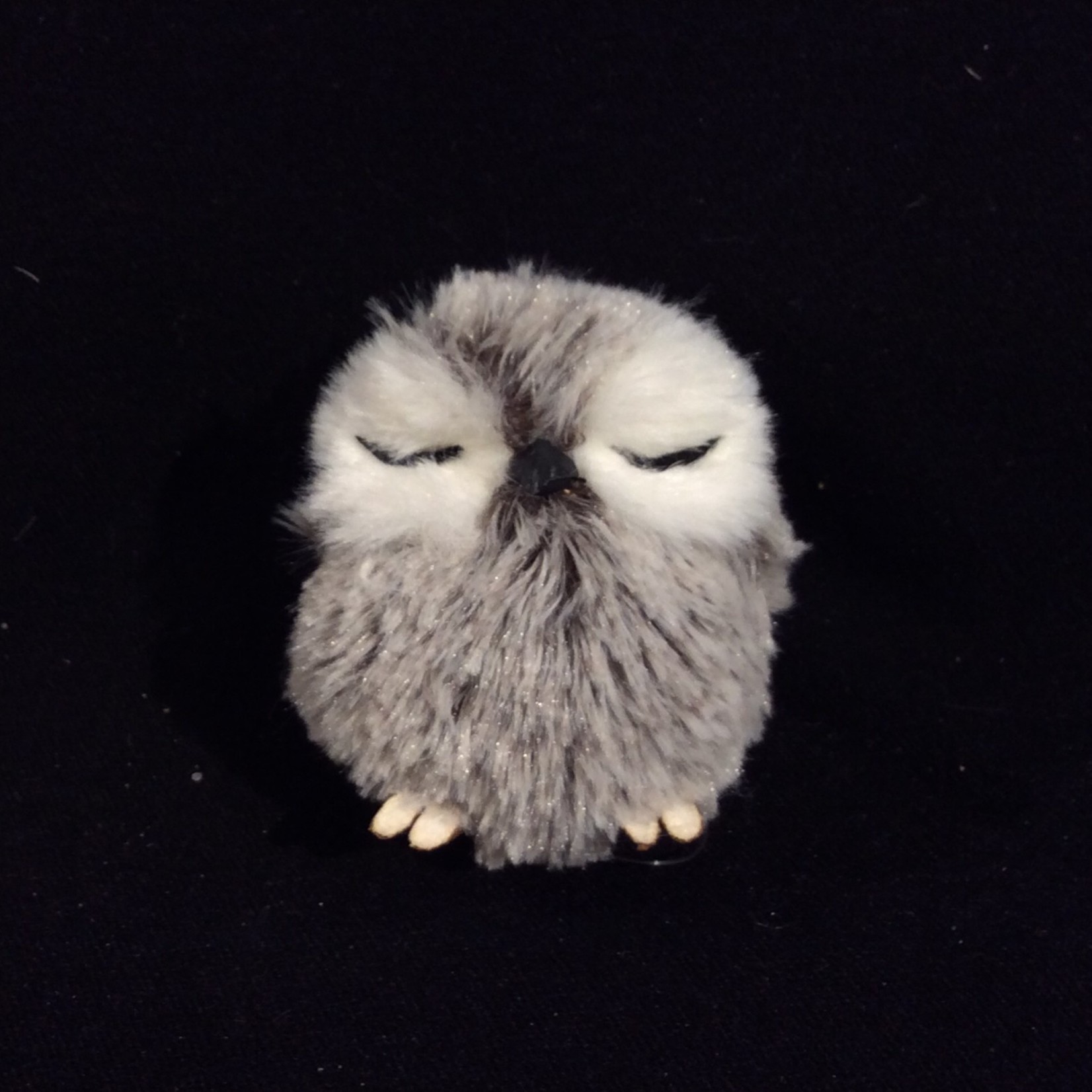 **2.5" Grey Sleepy Owl Orn