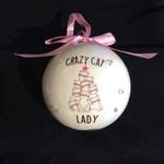 **LED Ball Orn. - Crazy Cat Lady