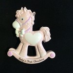 New Baby Rocking Horse Orn - Pink