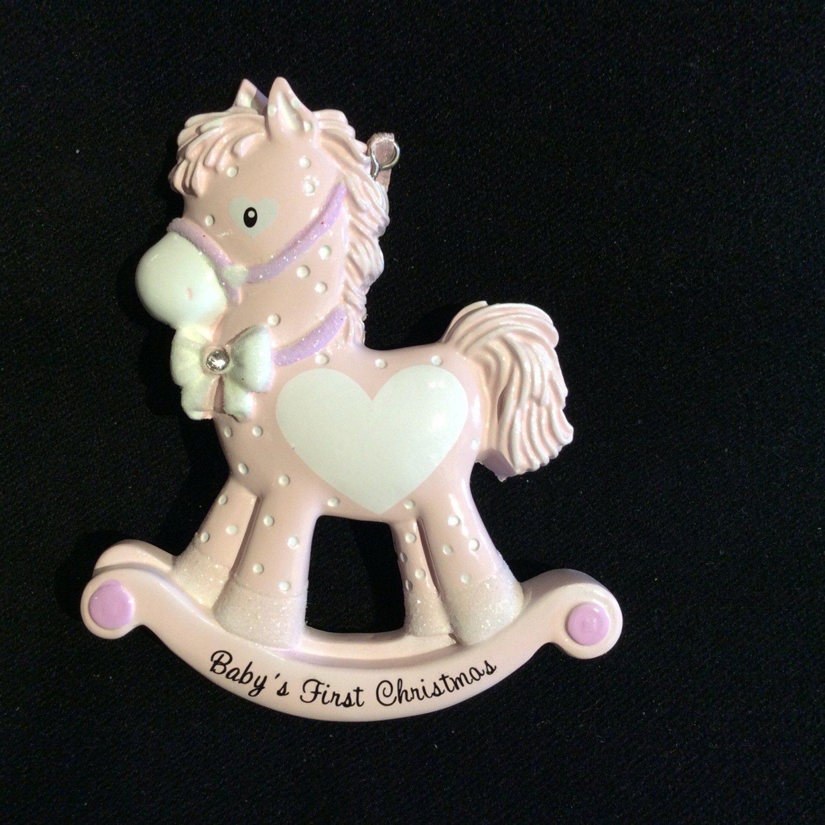 New Baby Rocking Horse Orn - Pink