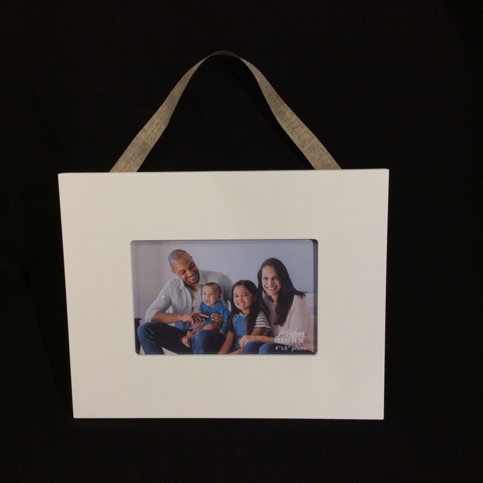 Hanging Photo Frame White 4x6" Photo