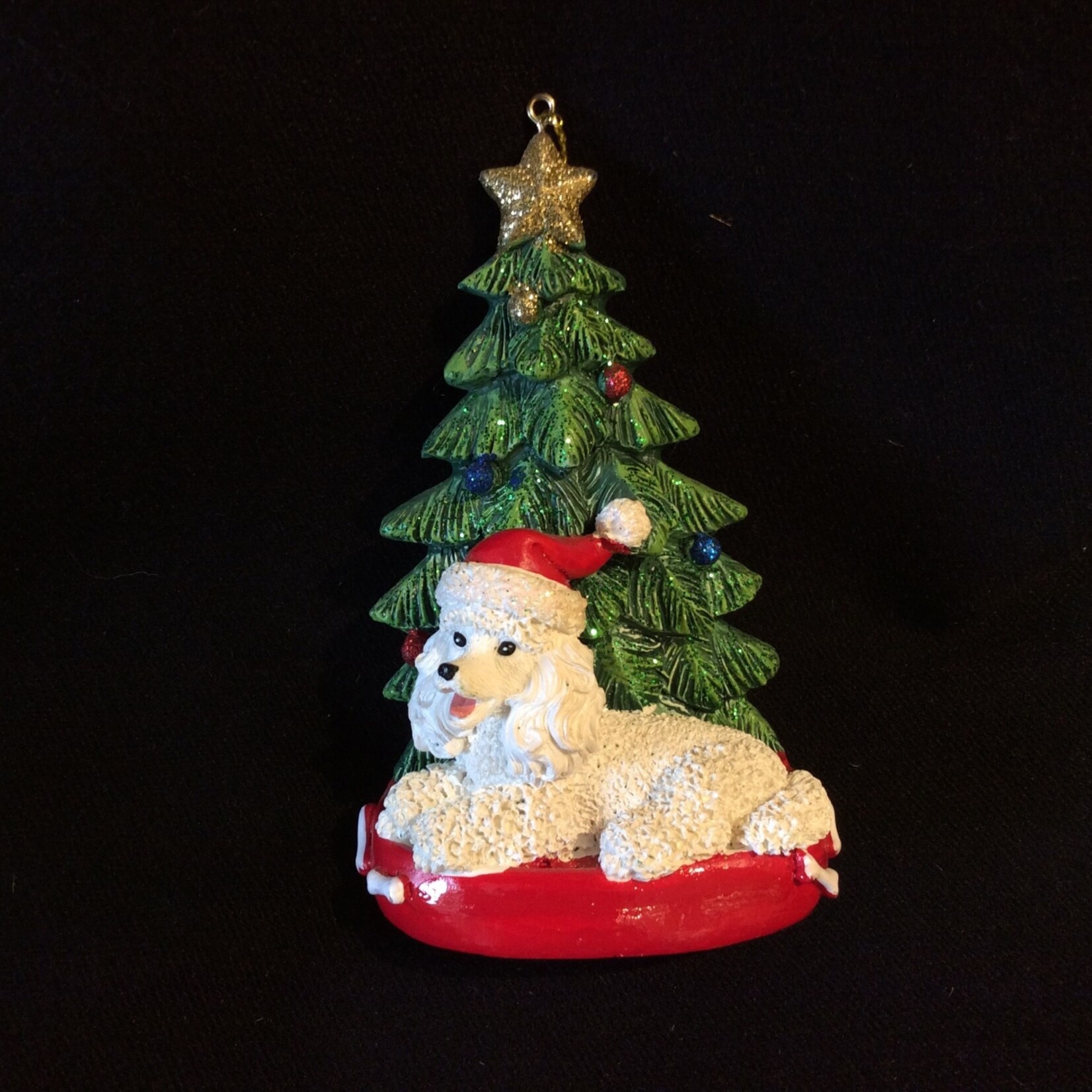 White Poodle w/Tree