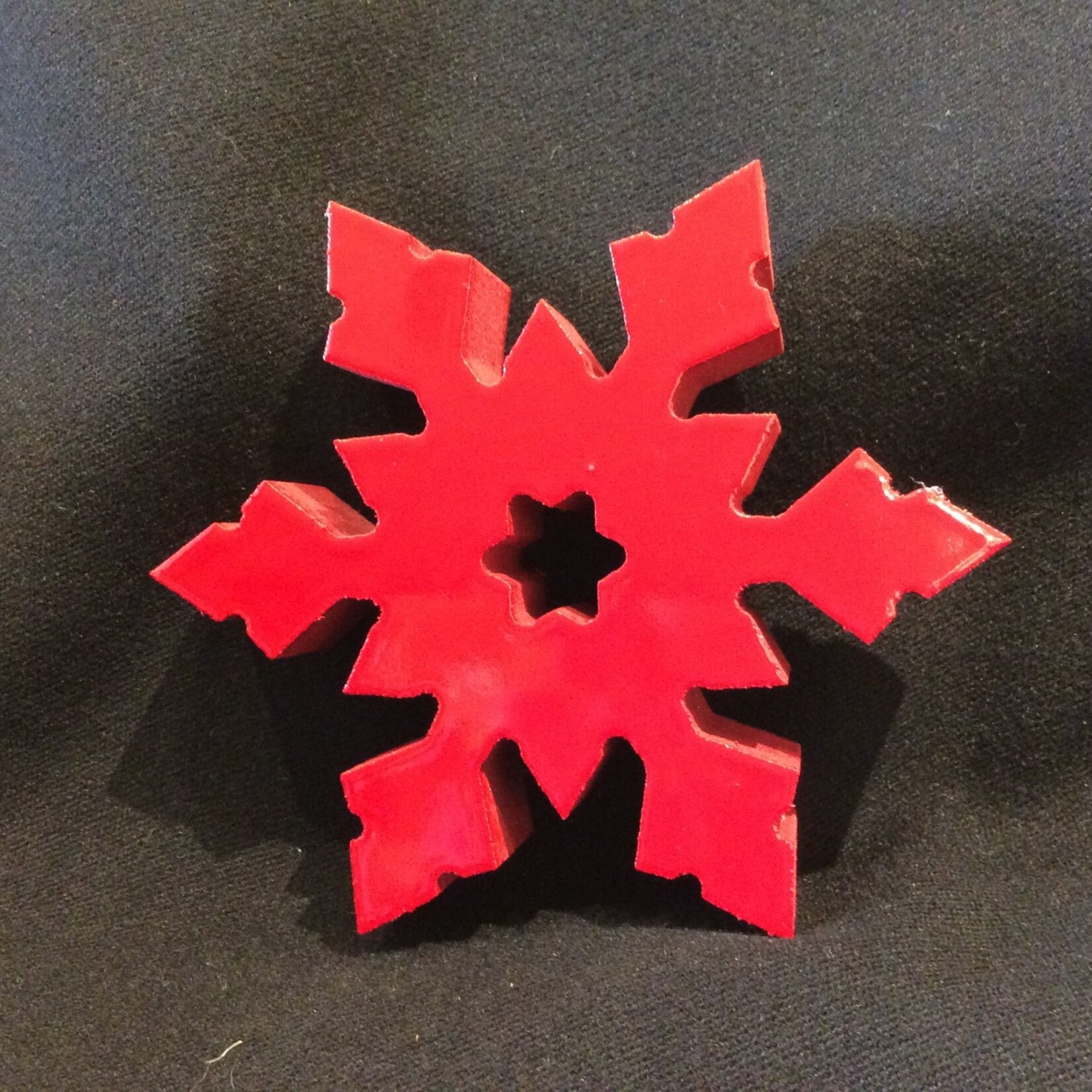4” Red Snowflake Decor