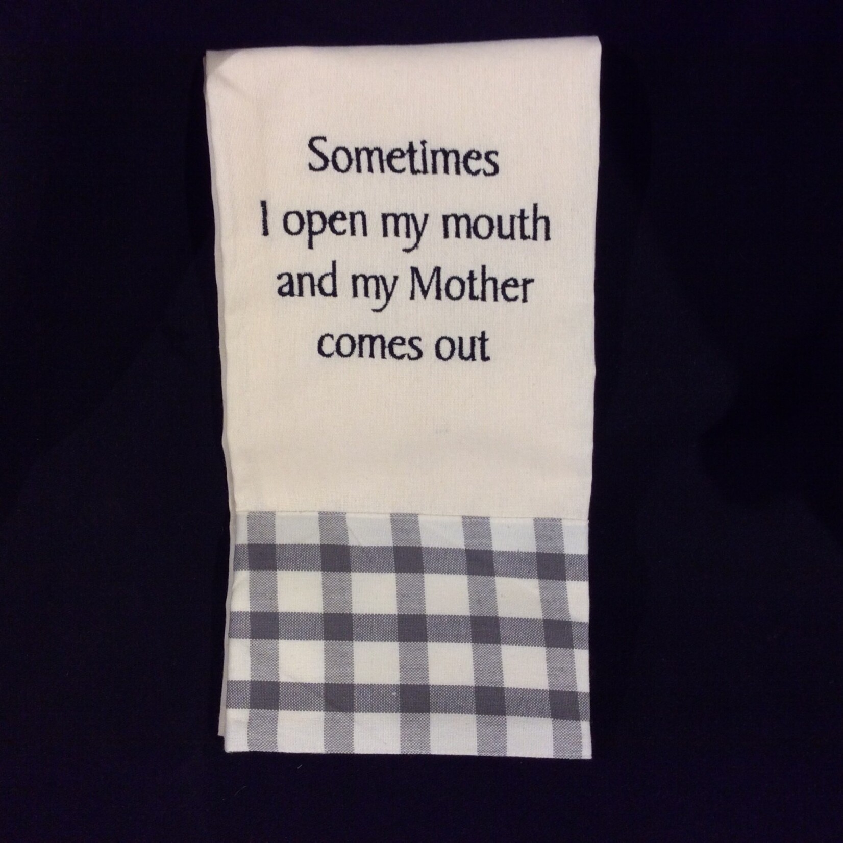 **Mother Comes Out Tea Towel