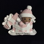 Baby in Present Orn - Pink