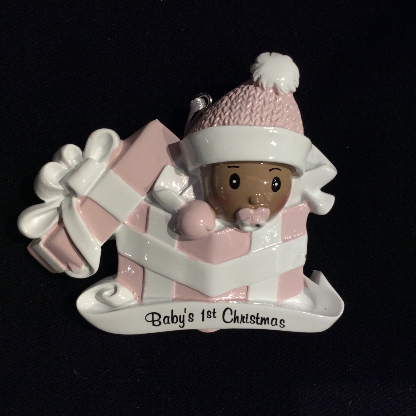 Baby in Present Orn - Pink